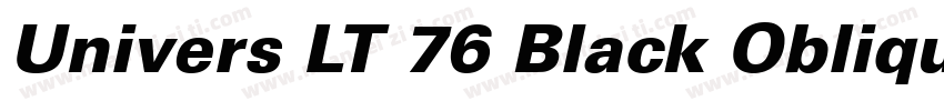 Univers LT 76 Black Oblique字体转换